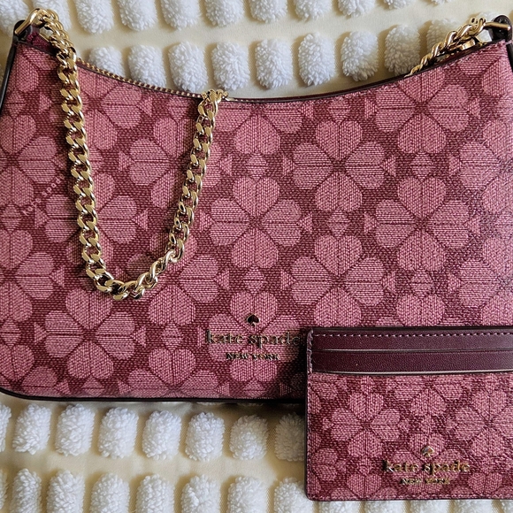 kate spade Handbags - Kate Spade Rose Patterned Shoulder Bag with Gold Chain NWOT